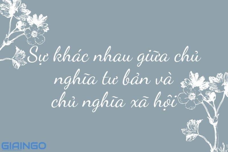 sự khác nhau giữa chủ nghĩa tư bản và chủ nghĩa xã hội