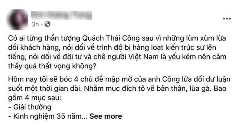 Bai boc phot NTK Quach Thai Cong gay xon xao CDM