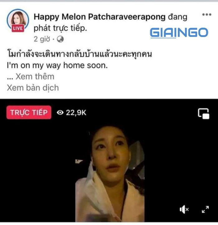 Facebook cá nhân của cố diễn viên Tangmo Nida bất ngờ livestream