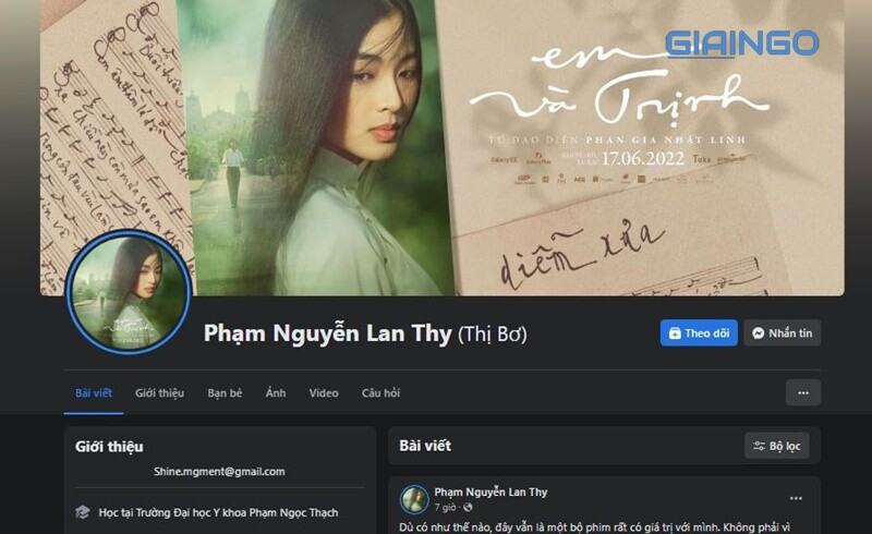 Pham Nguyen Lan Thy's social media account