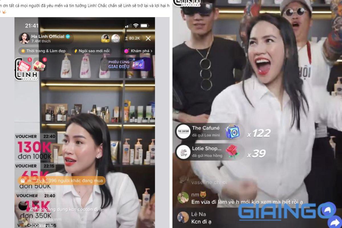 Hà Linh bán "sạch" 2 nhà máy 1 kho hàng trong một giờ livestream