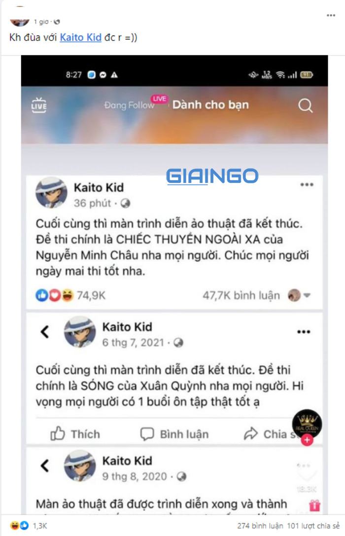 kaito kid tiên tri đề văn