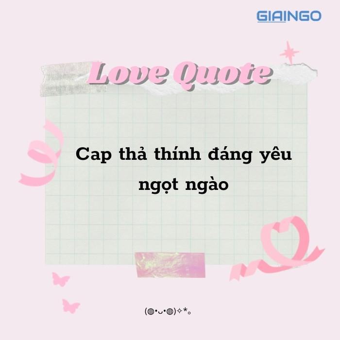 Cap thả thính đáng yêu ngọt ngào