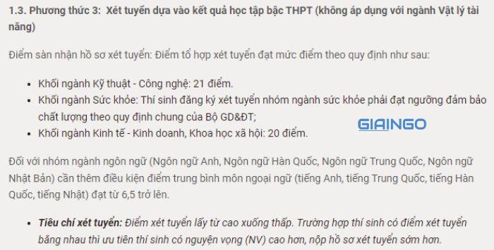 Đại học Phenikaa xét học bạ
