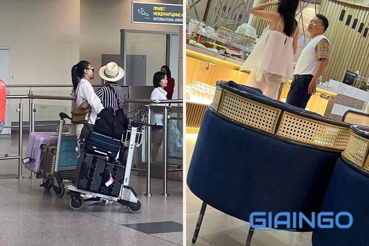 Phương Oanh Quỳnh búp bê và Shark Bình tình tứ ở sân bay