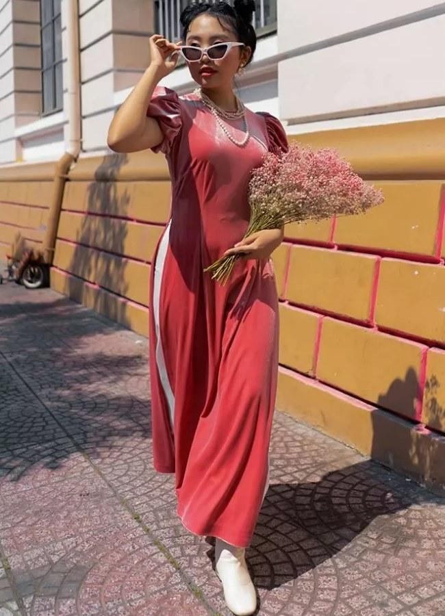 Boot cao gót kết hợp áo dài