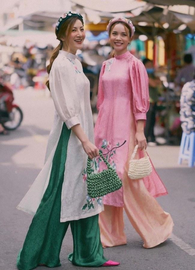 Giày búp bê mặc áo dài