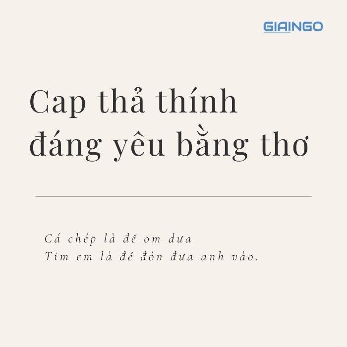 Cap thả thính đáng yêu bằng thơ