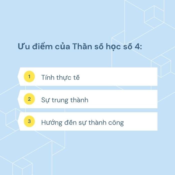 Ưu điểm của Thần số học số 4