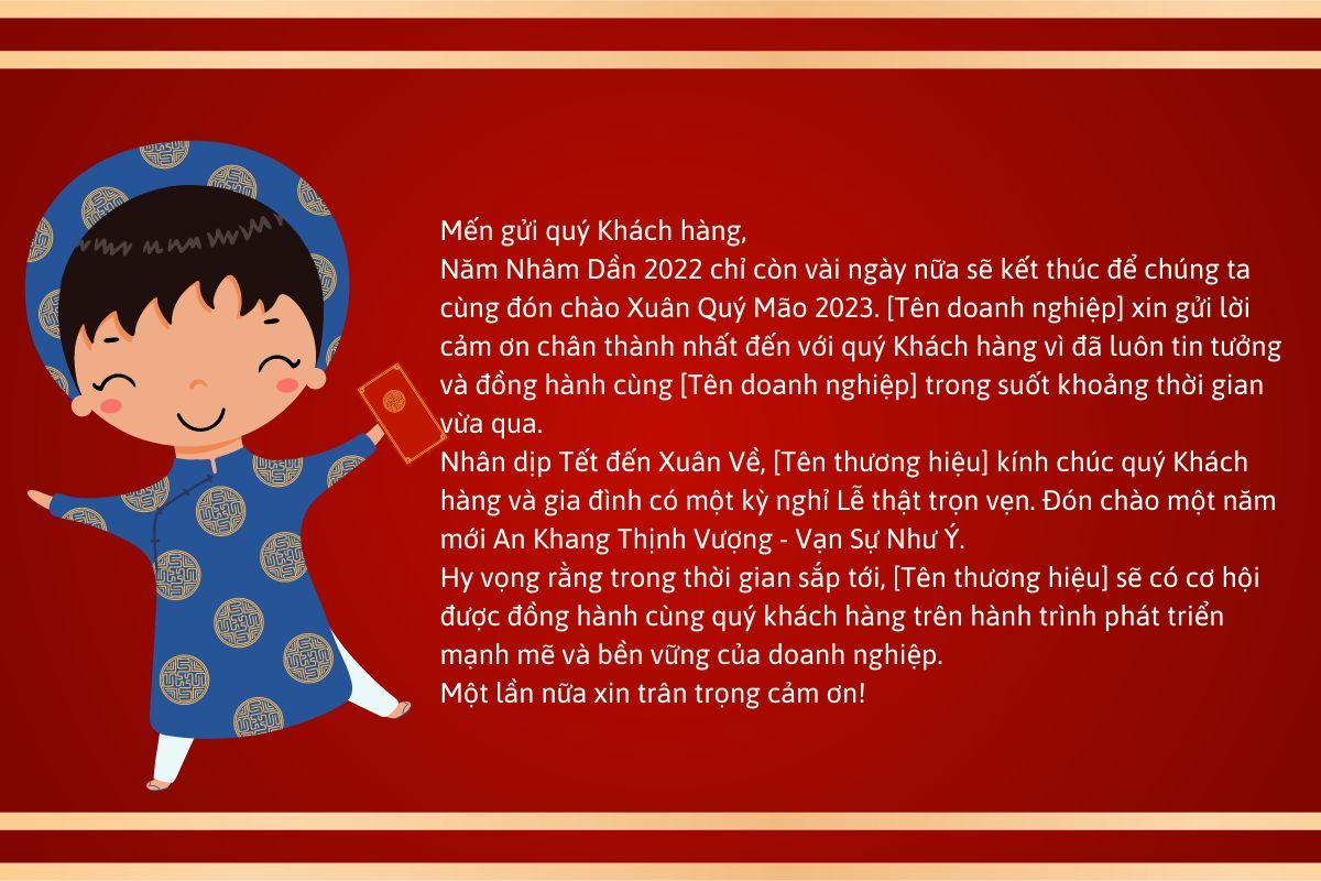 Mẫu thư chúc Tết khách hàng