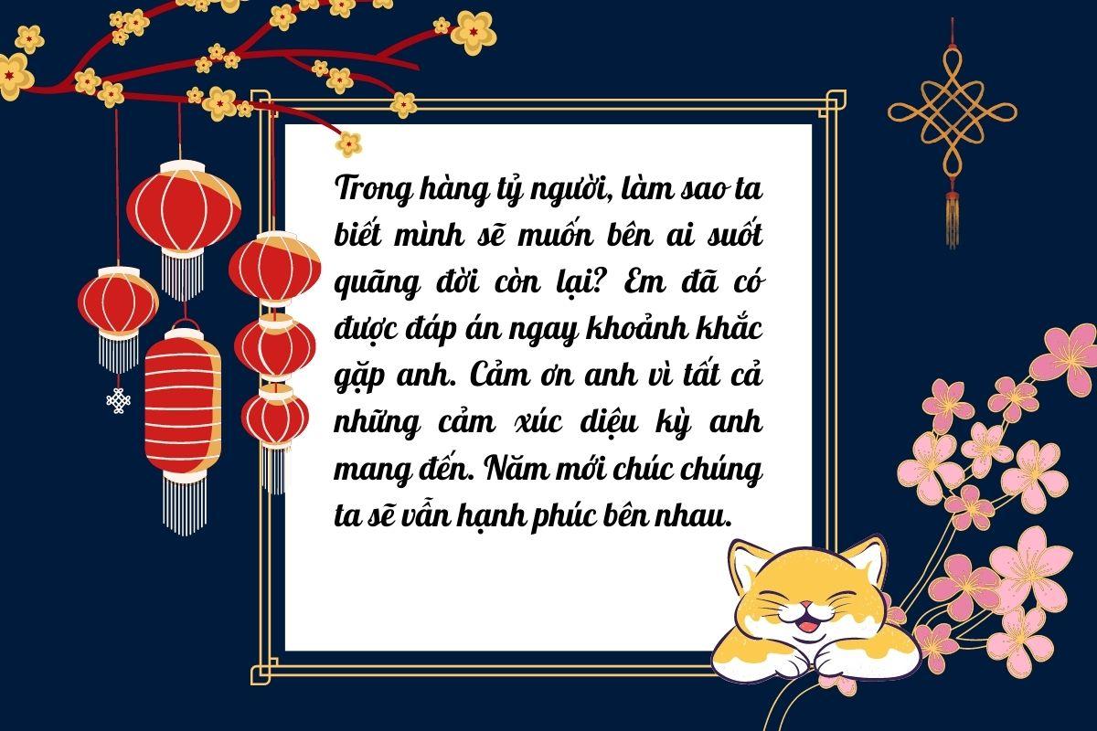 Lời chúc tết cho người yêu là bạn trai