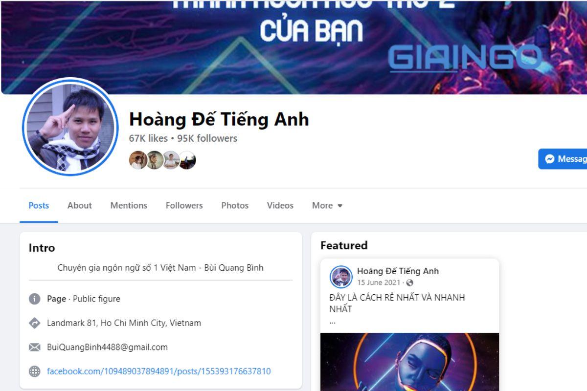 Tiểu sử Hoàng đế tiếng Anh Bùi Quang Bình