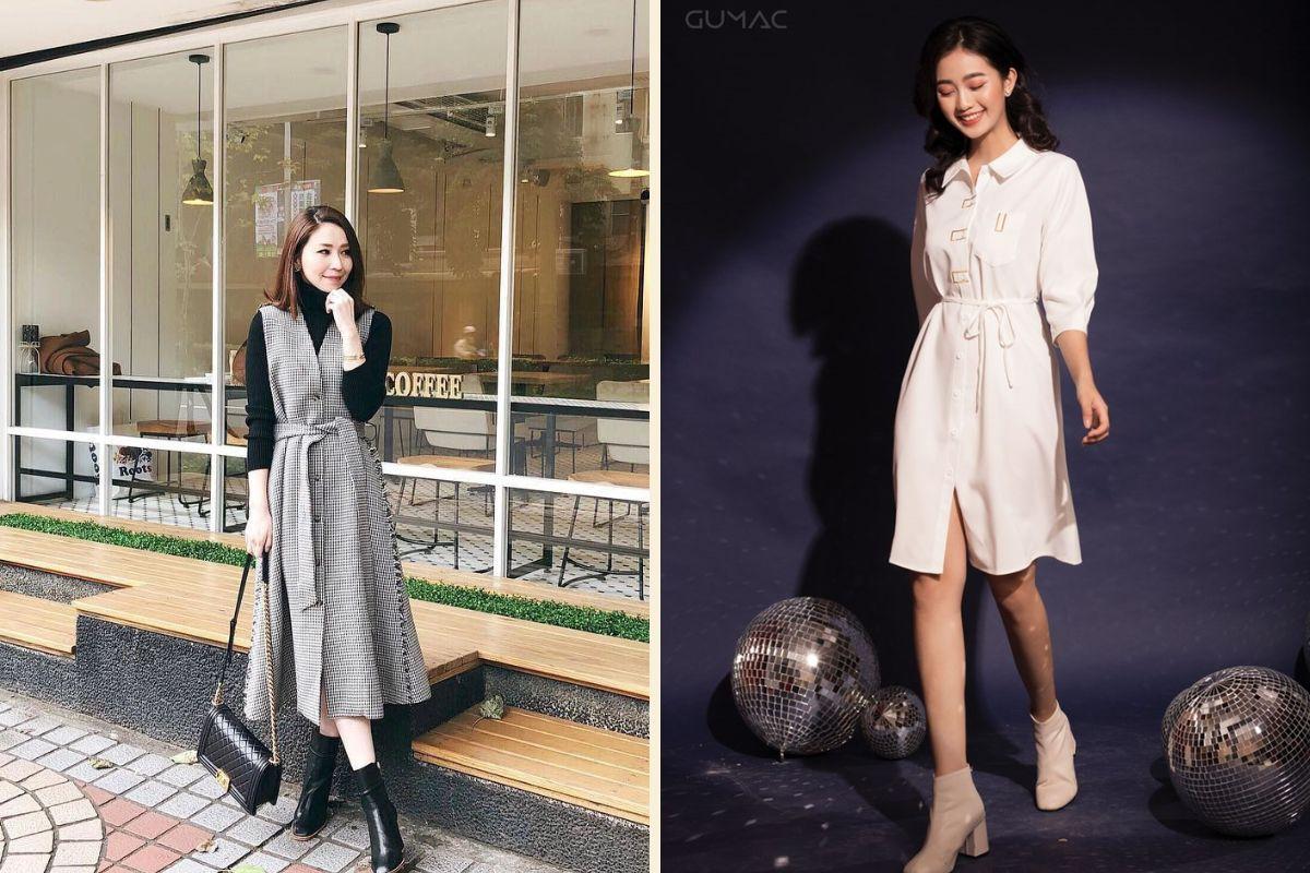 Giày boot mặc váy gì