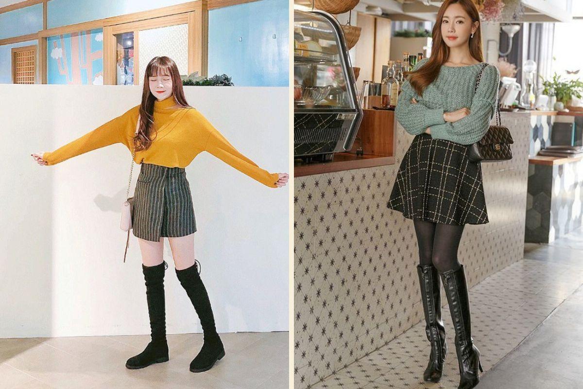 Các phối giày boot với váy