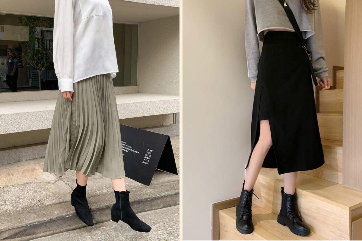 Phối đồ giày boot nữ cổ thấp