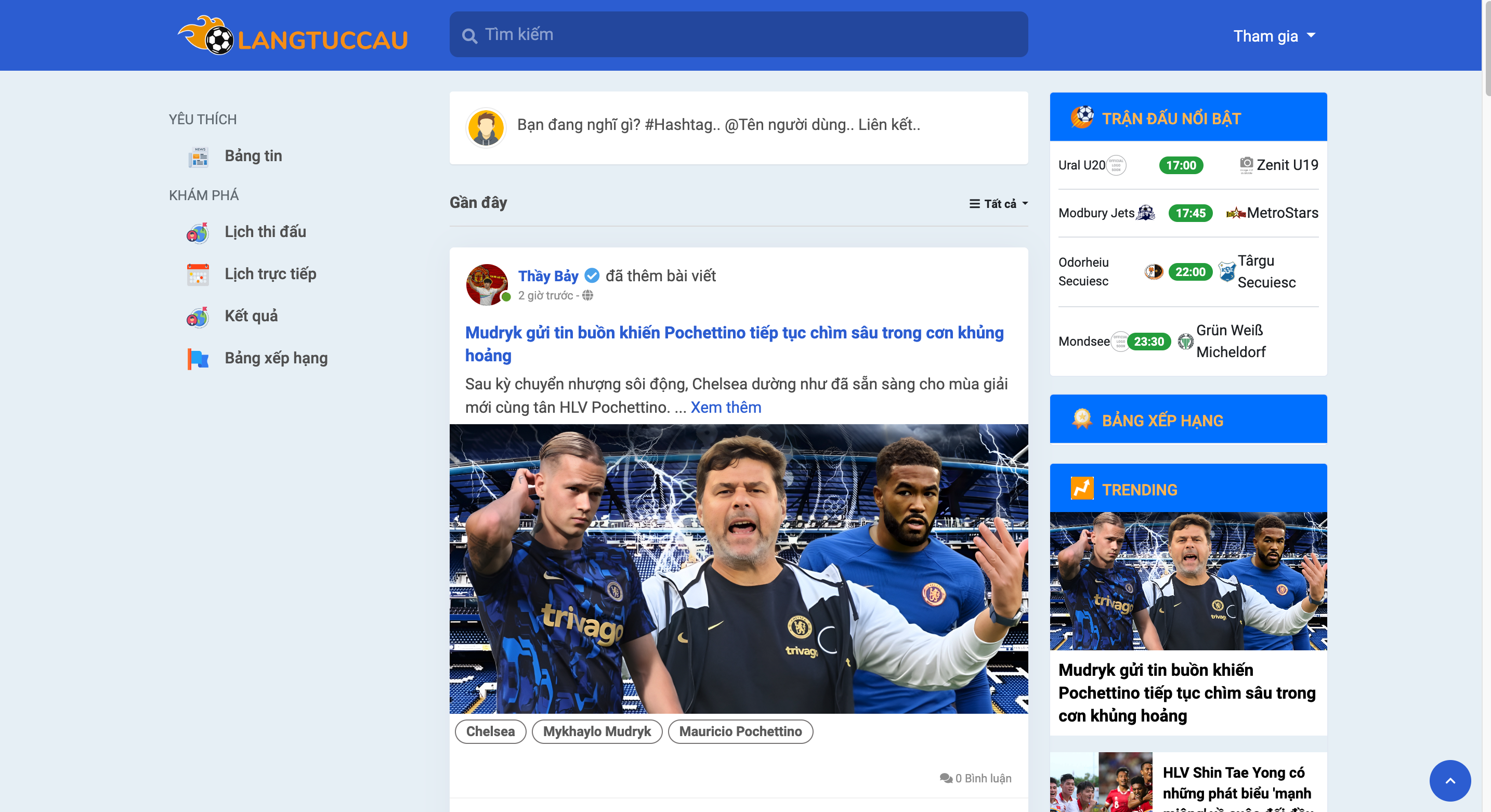LangTucCau.Com - Mạng xã hội Bóng đá lớn nhất Việt Nam