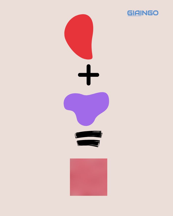 Cách pha màu đỏ với màu tím