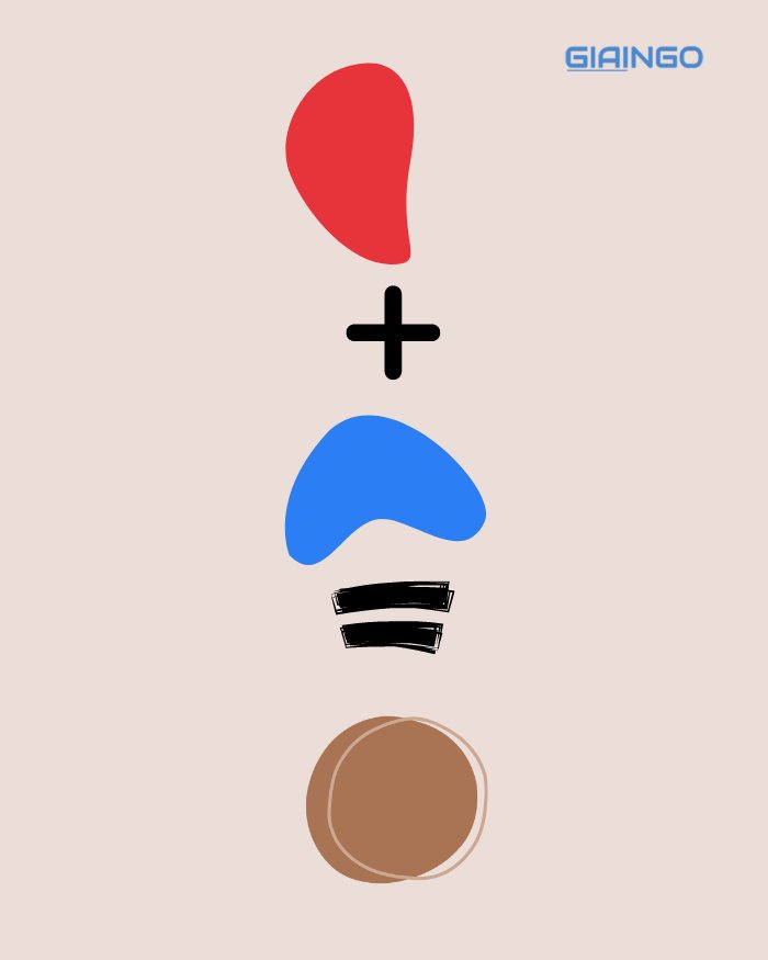 Cách pha màu đỏ với xanh dương