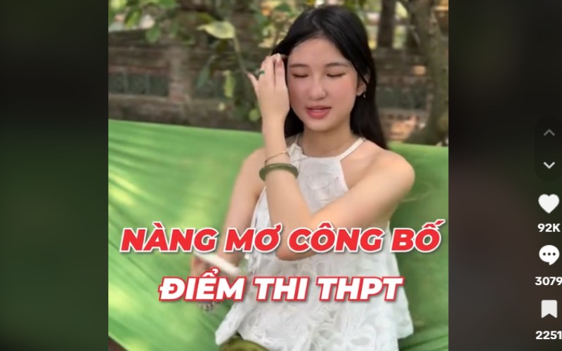 Nàng Mơ livestream công bố điểm thi THPT, có môn dưới điểm trung bình